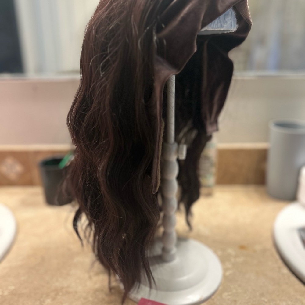 CSC dark brunette headband wig